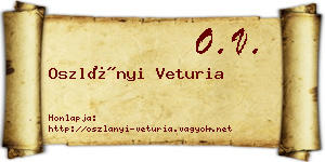 Oszlányi Veturia névjegykártya